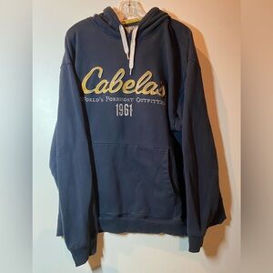 Cabela's Men's Navy Hoodie with Gold Accents